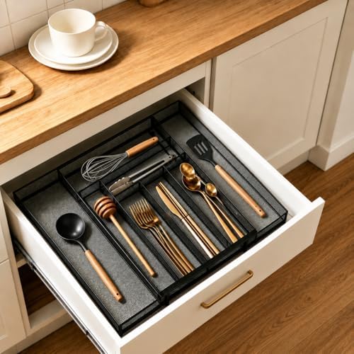 Sedegn Silverware Organizer Metal Mesh, Large Drawer Organizer