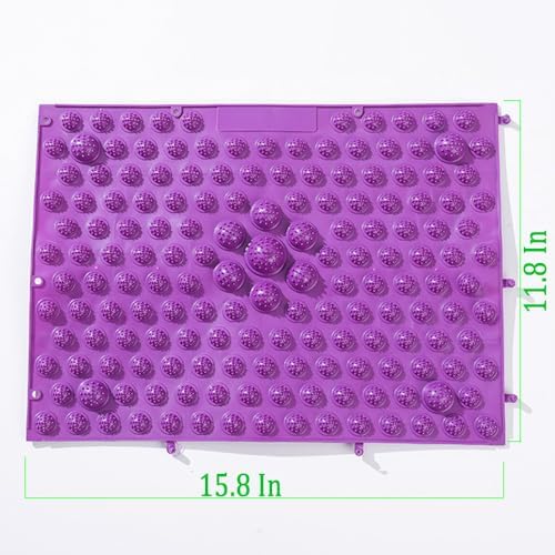 Foot Massage Mat Acupressure Reflexology Toe Plate Massage Pad Bathroom Yoga Anti-Slip Outdoor Game Punishment Mat (Purple)