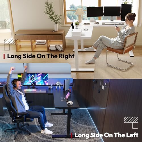 SANODESK 63Inch L-Shaped Electric Standing Desk Motorized Corner Desk