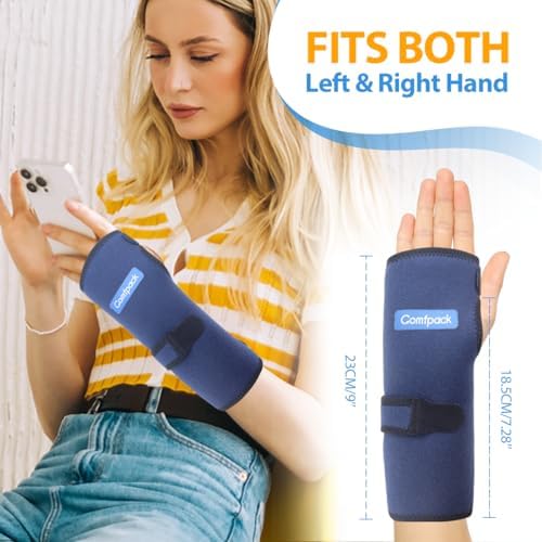 Comfpack Wrist Ice Pack for Carpal Tunnel, Reusable Hot Cold Therapy Hand Ice Pack Wrap Wrist Ice Brace for Hand Surgery, Rheumatoid, Tendinitis, Swelling, Injuries, Pain Relief