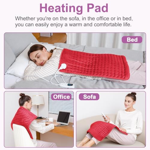 Heating Pad,Electric Heating Pads,Heating Pad for Back,Red,24x20 Inch