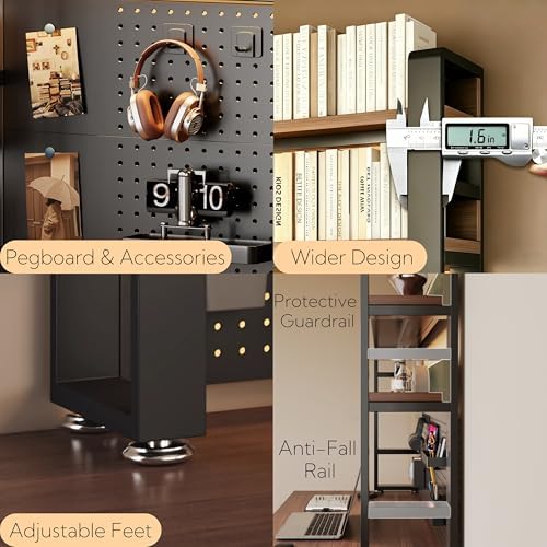 Desktop Hutch Bookshelf, 2-Tier Metal Desk Shelf for Top of Desk