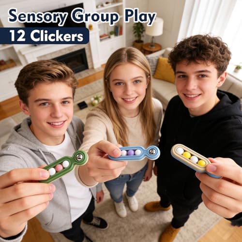 Fidget Toys Adults Stress Relief: 12 Pack Fidget Clicker for ADHD Focus