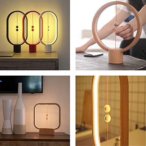 Allocacoc Heng Balance lamp, DesignNest, Switch on in mid-air, USB Powered LED Table lamp, magneticDesk lamp, Warm Eye-Care Lamp, Contemporary Soft Light, Office, Home (White)