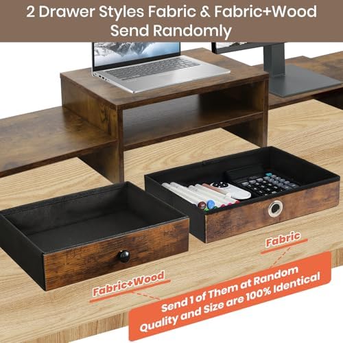 Monitor Riser for 3 Monitors, Angle Adjustable Monitor Stand with Drawer
