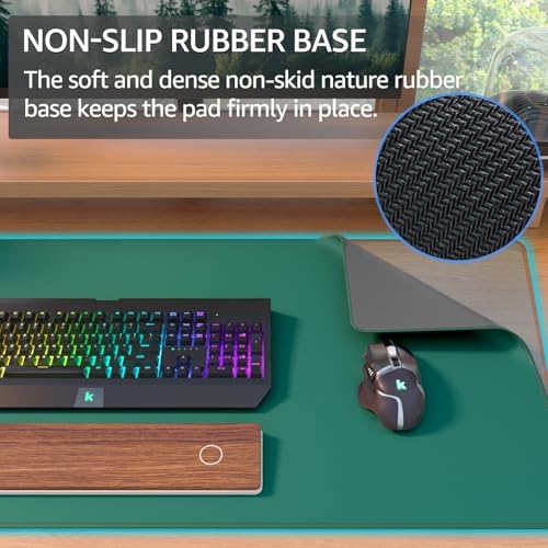 KTRIO Large Gaming Mouse Pad, Desk Mat, 31.5 x 15.7 in, Forest Green, XXL