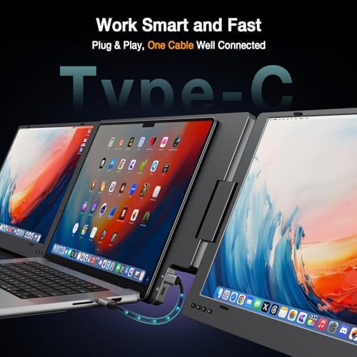KYY Laptop Screen Extender, 15.6" Travel Portable Monitor for Laptop Alloy