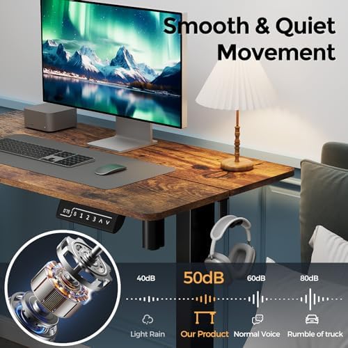 Small Electric Standing Desk, 35" Sit Stand Rising Desk