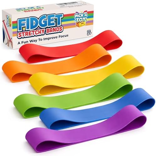 Chair Bands For Kids With Fidgety Feet 6 Pack | Fidget Chair & Desk Band | Stretchy Bands for Your Feet | For Kids with ADHD, ADD, SPD, Autism