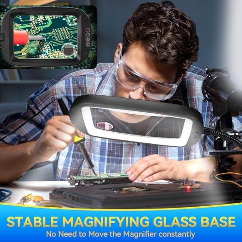 30X 10X Extra Large Floor Magnifying Glass with Light and Stand