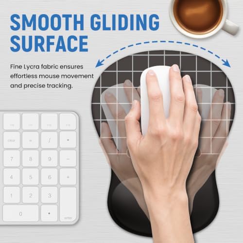 Ergonomic Mouse Pad with Wrist Rest, Gel Wrist Support, Black Cat