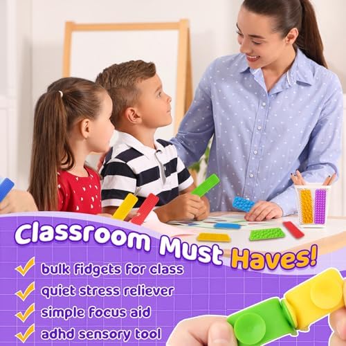 Sensory Fidget Toys Kids Adults: 24 Pack Textured Suction Toys for Autism
