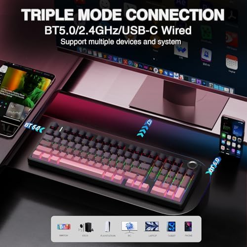 AULA F99 Pro Wireless Mechanical Keyboard with Number Pad, Knob, 99 Keys