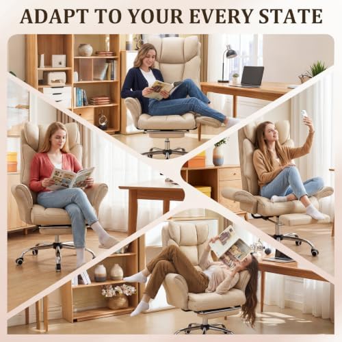 Criss Cross Big and Tall Office Gaming Chair Flip Armrests with Foot Rest