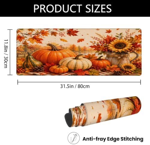 Autumn Large Mouse Pad Non-Slip Rubber Long Gaming Desk Mat