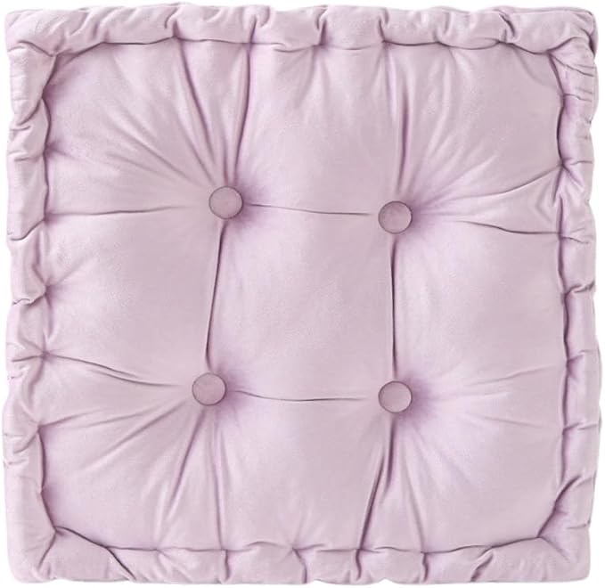 vctops Chair Cushion for Dining Chair, Soft Velvet Square Seat Cushion with Ties Cozy Indoor Chair Pad Cushion for Office Kitchen Dining Room (Purple,16"x16")