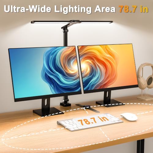 LED Desk Lamp for Office Home, Architect Desk Light with Clamp, Black