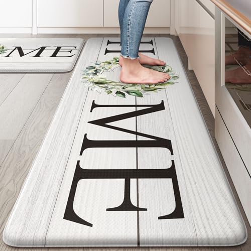 KIMODE Kitchen Mats for Floor 2PCS Anti Fatigue Cushioned Kitchen Rugs