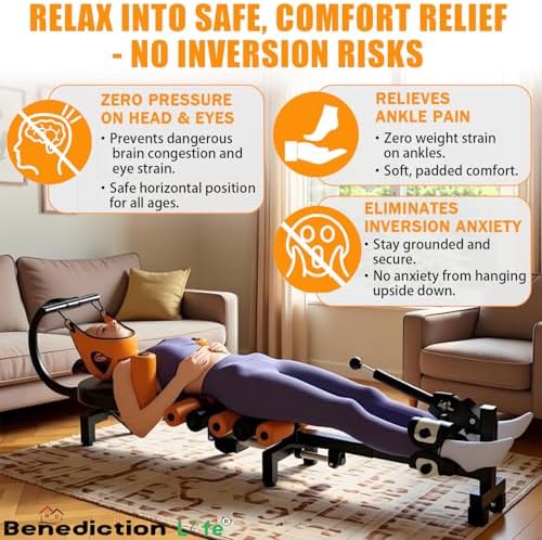 Spinal Decompression Machine Decompression Table for Back Pain Relief & Motorized Spine Decompression Device, Spinal Stretching Device for Herniated Disc and Sciatica Relief, Posture Correction(Plus)