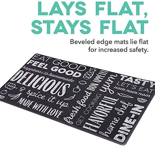 Dash Wellness Mat, Anti Fatigue Comfort Floor Mat - Perfect for Standup Desks, Kitchens, and Garages - Relieves Foot, Knee, and Back Pain - Black Chalkboard Print, 20"x34"