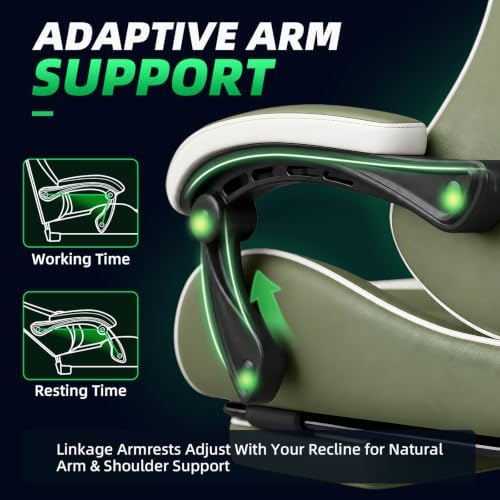 Gaming Chair Ergonomic Gamer Computer Office Chair,Footrest Lumbar Support