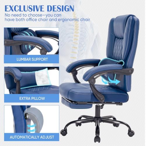 400lbs Reclining Office Chair with Ergonomic Lumbar Support