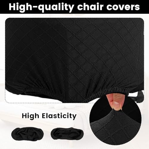 Office Chair Covers Set, Stretch Seat Covers for Chairs Cushion, Computer Chair Cover with Armrest Covers, Gaming Chair Cover Accessories Slipcovers Pads Office Cushion Backrest(Black)