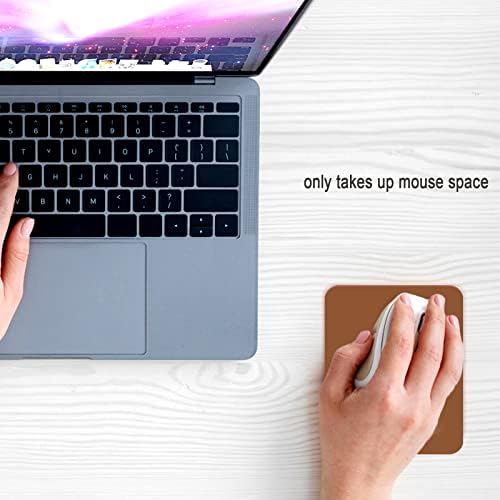 Small Rectangular Mouse pad Store, only Takes up Mouse Space, Universal mini Mouse pad Portable Waterproof, with Non-Slip Rubber Bottom, White 5X6 inches, Brown