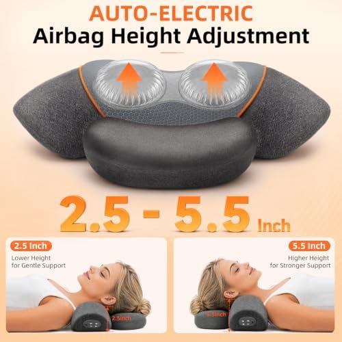 3 in-1 Cordless Neck Massager Pillow with Heat, Vibration, Remote Control