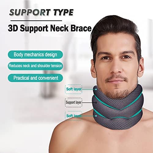 BingboPro® Neck Brace for Neck Pain and Support, Adjustable Soft Foam Cervical Collar Neck Support Brace for Sleeping, Pain Relief, Collar Cervical Stabilizer for Men Women