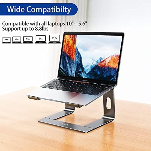 BESIGN LS03 Aluminum Laptop Stand, Ergonomic Detachable Computer Stand, Notebook Holder, Laptop Mount Compatible with Air, Pro, Dell, HP, Lenovo More 10-15.6" Laptops, Gray