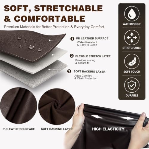 NeColorLife Large Waterproof PU Leather Office Chair Seat Cover