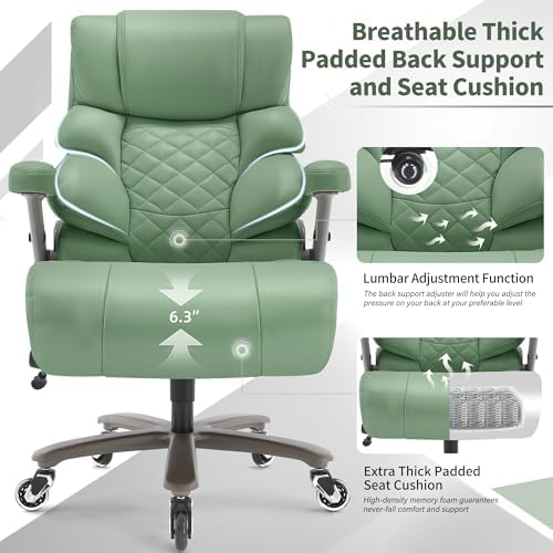 VUZI 700lbs Big and Tall Office Chair, Large Executive Leather Desk Chair