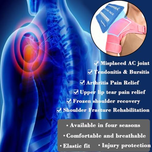 VISKONDA Shoulder Brace Sling Immobilizer and Compression Sleeve,Rotator Cuff Injury Supports for AC Joint Pain Relief,Arm Stability,Tear,Bursitis,Swelling,Tendonitis,for Men and Women (Pink,Large)
