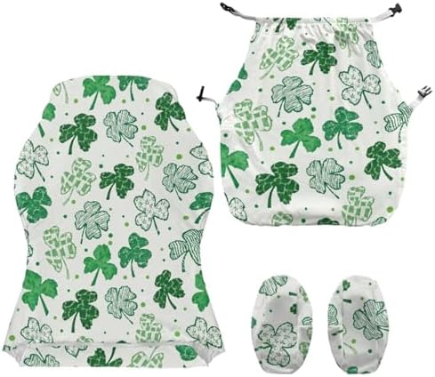 Shamrock Spot Print Gaming Chair Cover with Armrest Covers Washable Non Slip Furniture Protector Stretch Breathable Computer Chair Slipcover