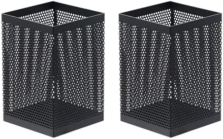 Comix 2 Packs Mesh Pen Holder, Desk Organizer for Home Office, Black