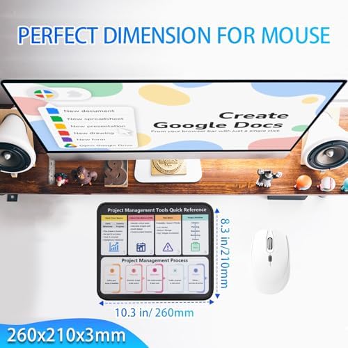 Project Management Mouse Pad, Gantt Chart CPM Risk Matrix Workflow Guide Desk Mat, Non-Slip Smooth Mousepad for PMP Managers Team Leads Consultants