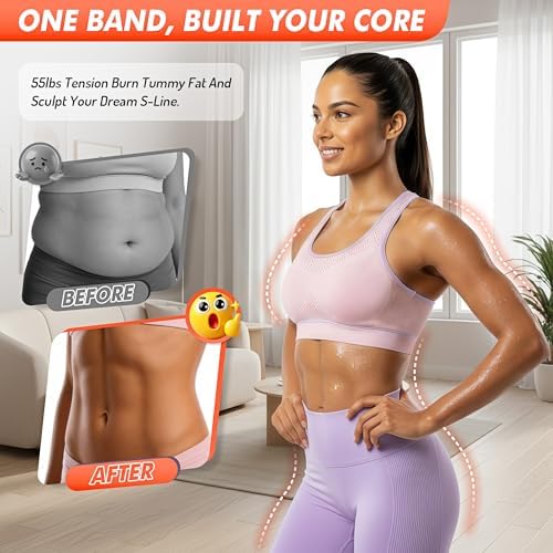 Pedal Resistance Band with Handle | Upgraded 55LBS Exercise Resistance Bands for Core, Abs, Legs, Glutes, Arms, Strength, Physical Therapy, Pilates, Sit Up Workout Equipment for Women Home Gym
