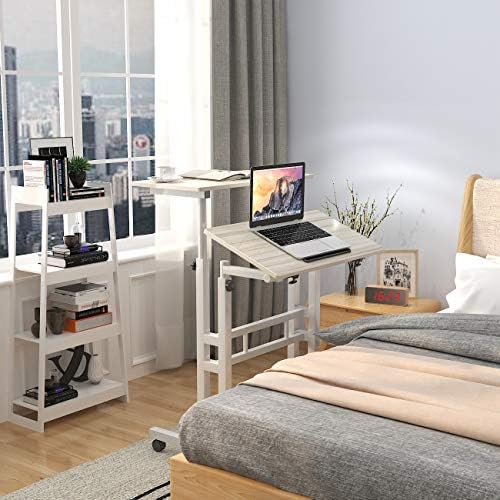 soges 23.6inch Height Adjustable Desk Laptop Desk on The Wheels, Beige