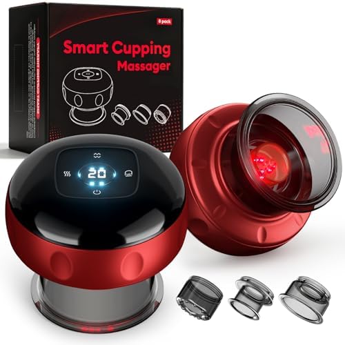 8 Pack Cupping Set,Smart Cupping Massager,Cupping Set with 2 Modes for Targeted Muscle Soreness,Tighter Skin,Cupping Kit with 20 Levels Suction and Heat