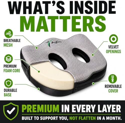 Aylio Socket Seat Cushion – Twin Cutout Sit Bone & Tailbone Pressure Relief