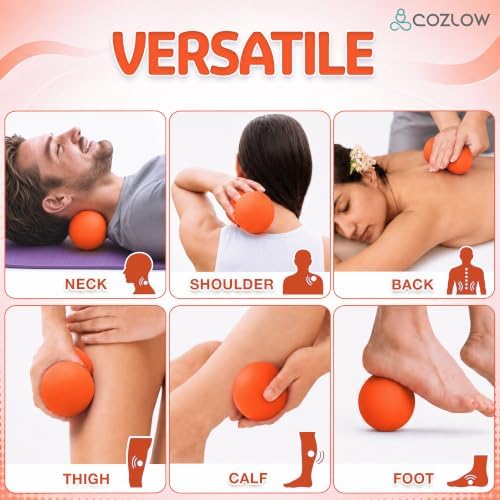 Peanut Massage Ball - Deep Tissue Therapy, Pain Relief - Energizing Orange