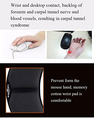 Memory Foam Mouse, Keyboard Wrist Rest Pad Anti-Skid Mousepad Support Mat for Office Computer Laptop Mac- Durable Comfortable Lightweight Easy Typing Pain Relief (Gray)