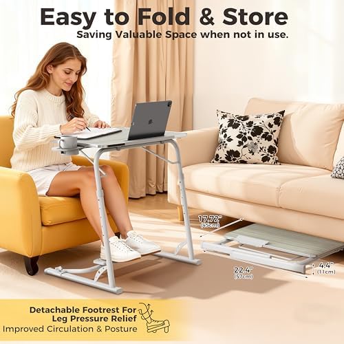 FoldWise Upgraded Folding TV Tray Table, Sturdy Couch & Dinner Laptop Table