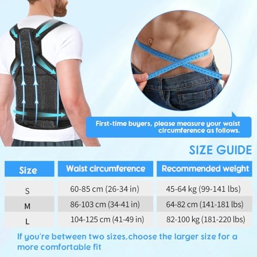 Posture Corrector for Women and Men, Adjustable Full Back Brace