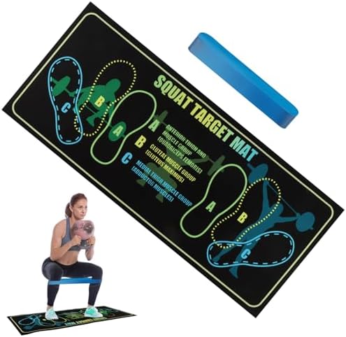 Non-Slip Squat Mat with Foot Position Guide, 31.5" x 13.78"
