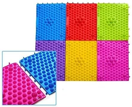 Foot Massage Mat Acupressure Mat Foot Reflexology Walking Toe Plate Massage Pad Bathroom Mat Yoga Mat Anti-Slip Mat Outdoor Game 2 PCS (Yellow)