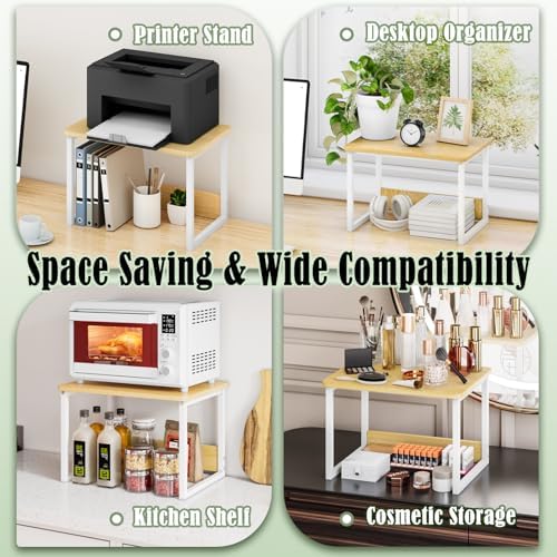 Printer Stand for Desk, 17.1"x12.4" Desktop Printer Stand Shelf Organzier