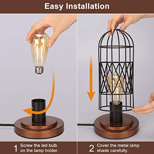 Touch Control Table Lamp, 3 Way Dimmable Lamp, Industrial Bedside Lamp
