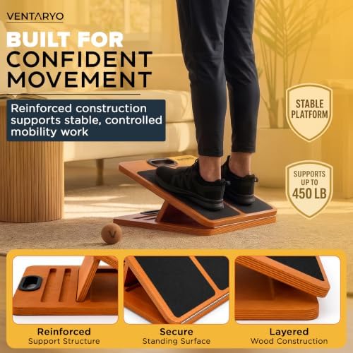 Adjustable Slant Board for Calf Stretching Wooden Calf Stretcher